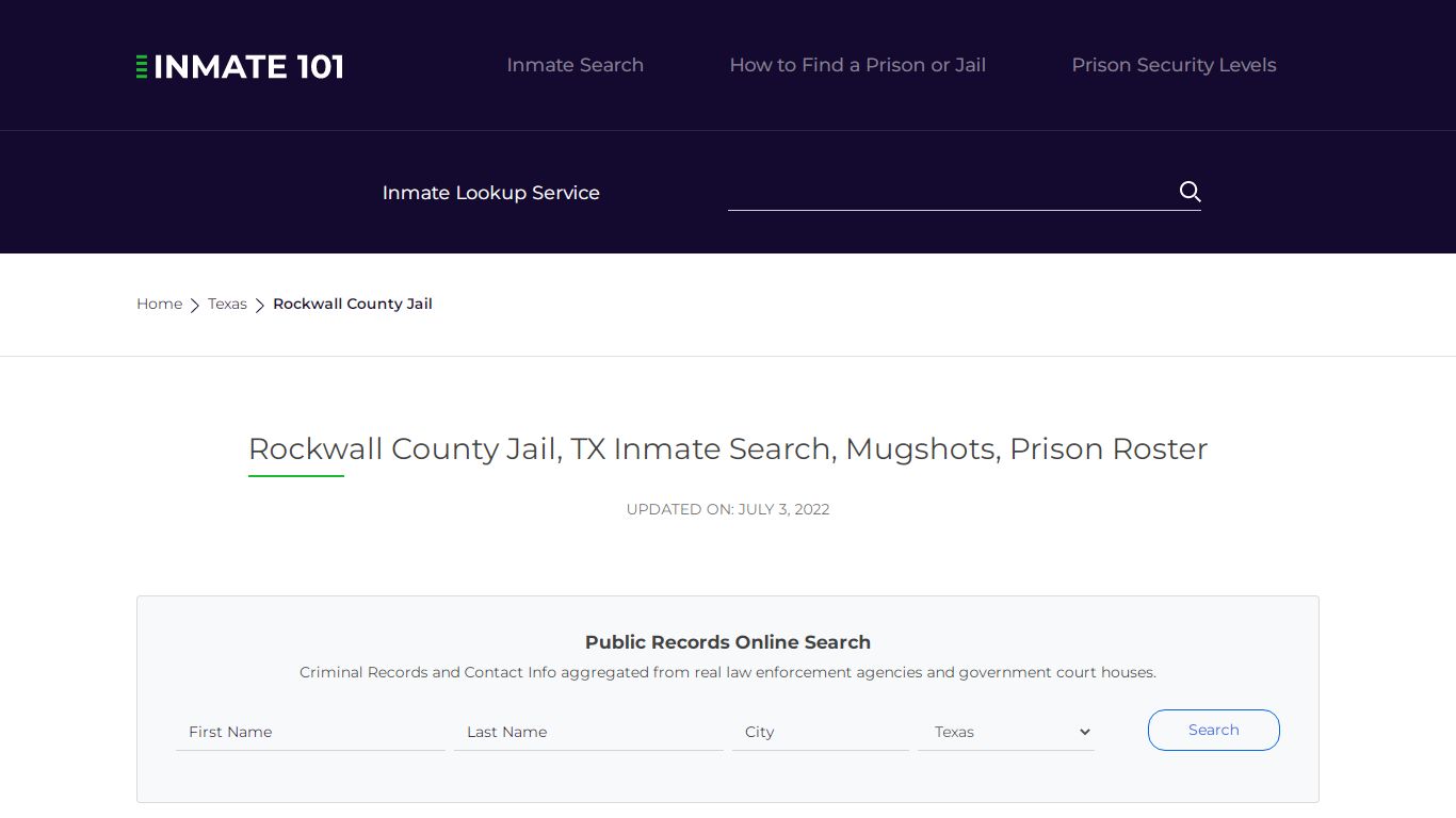 Rockwall County Jail, TX Inmate Search, Mugshots, Prison ...